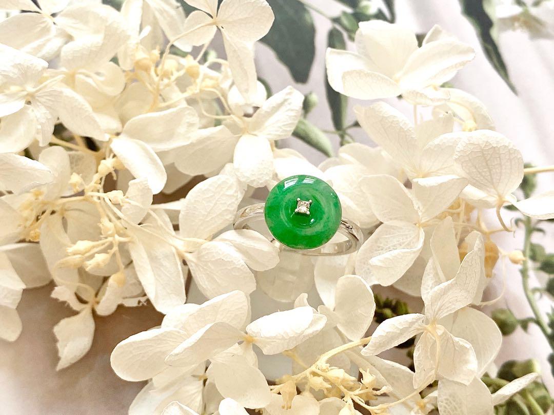 A Grade Natural Green Jadeite Donut Bespoke Ring No 161973 Women S Fashion Jewellery Rings On Carousell