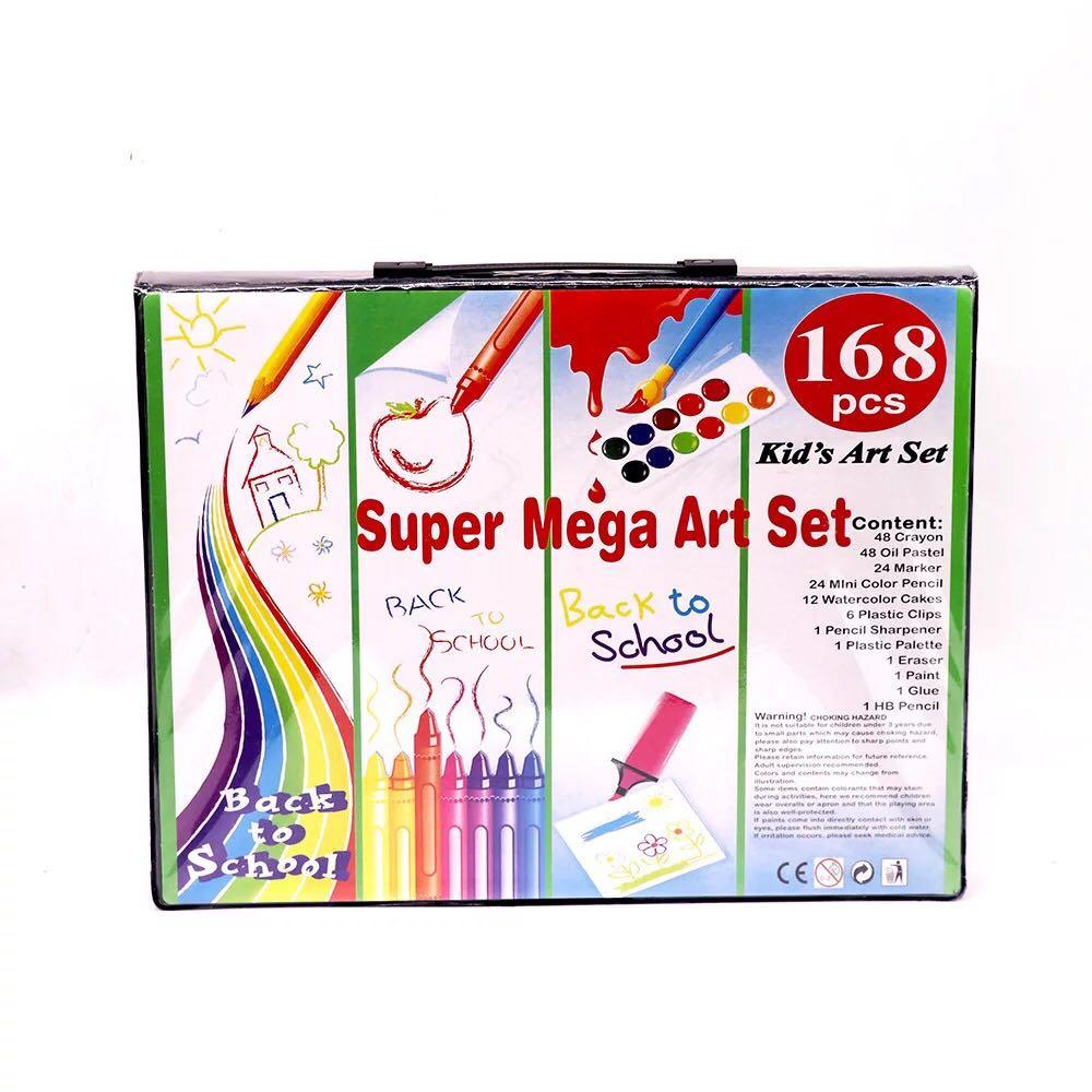 168Pcs Sets Kids Super Mega Art Coloring Set Crayons Oil Pastels Color  Pencils For Student Drawing & Painting