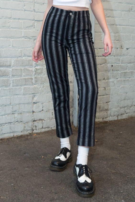 brandy melville black striped pants