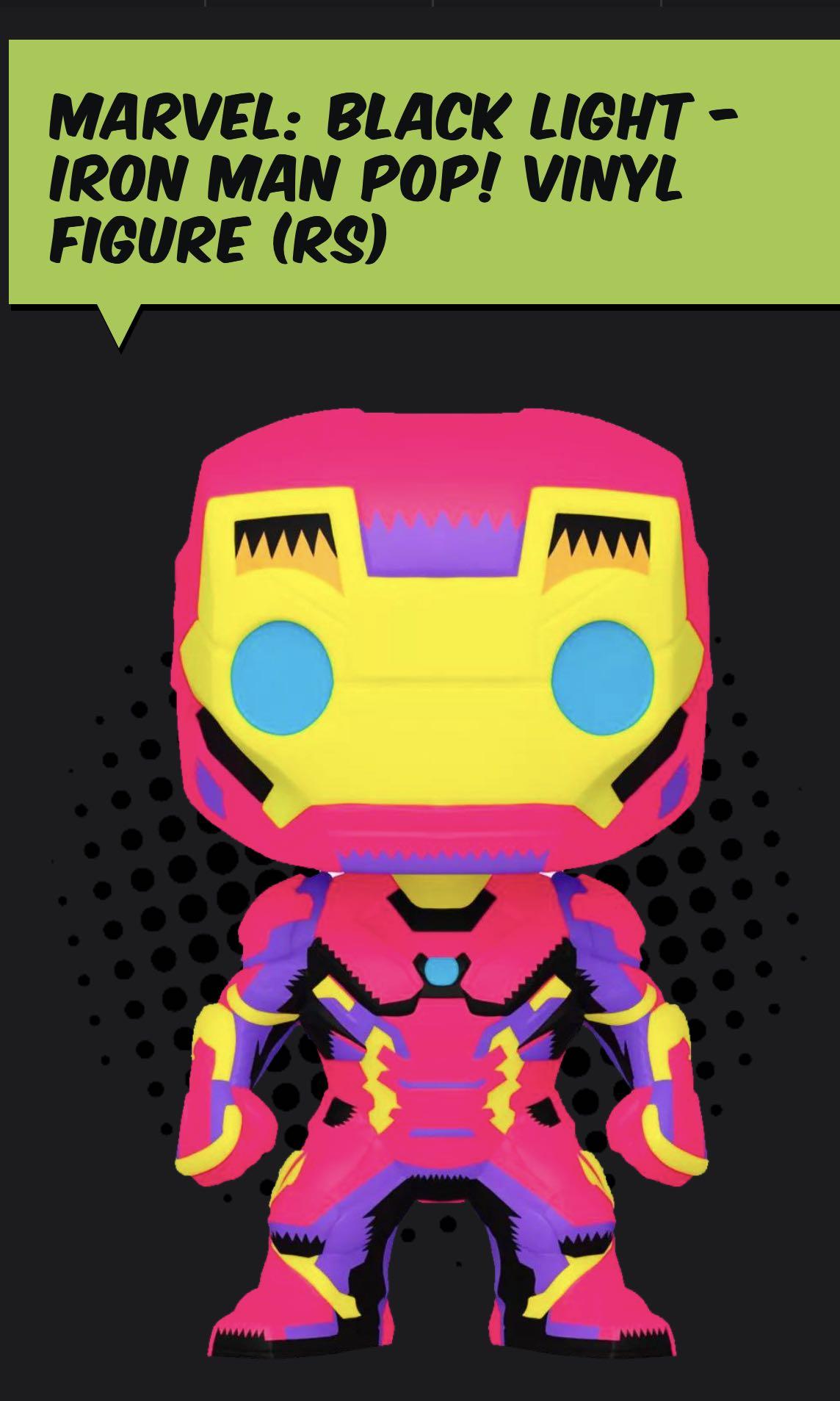 funko pop black light iron man
