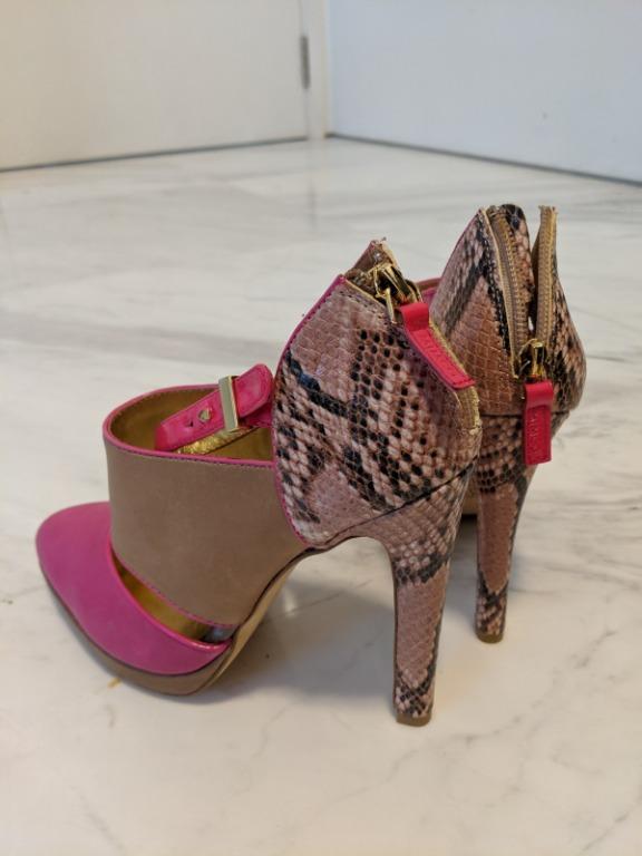 BN Mimco pink snake skin high heels/ pumps, Women's Fashion