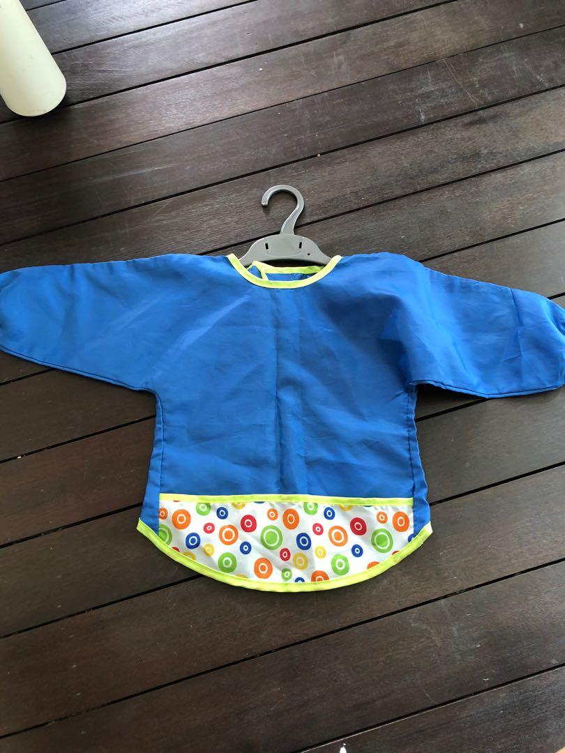 0 18 Months Brand New Ikea Kladdig Seed Blue Long Sleeve Apron Bib Art Outdoors Babies Kids Babies Apparel On Carousell