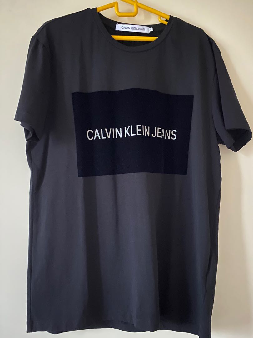 Calvin Klein Jeans Black Short Sleeves Tee 黑色短袖衫, Men's Fashion, Men's ...