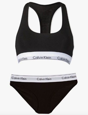 Calvin klein women's hotsell black underwear set