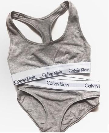 Grey calvin klein underwear set sales