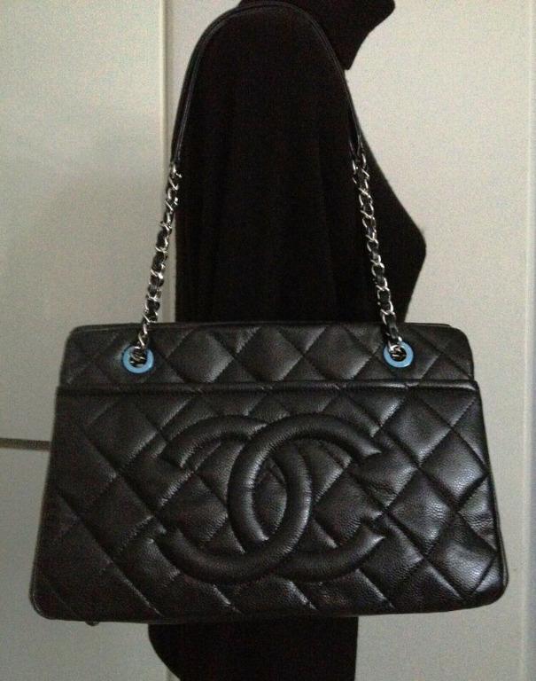 Chanel Black Caviar Leather CC Timeless Soft Tote Chanel