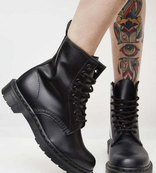 Dr Martens 1460 Mono Black Boots, Women 
