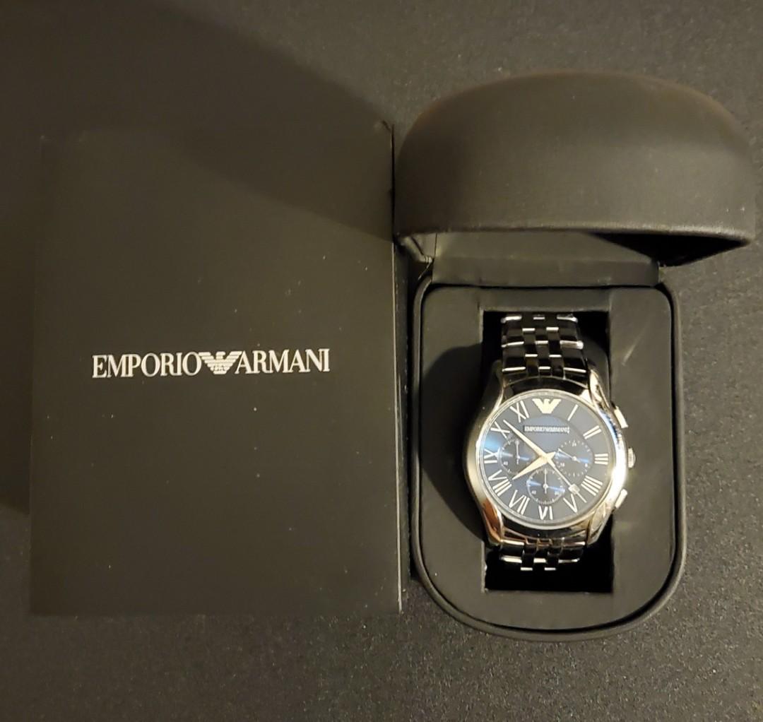 Emporio Armani AR1786 Chronograph Quartz Silver Stainless Steel Mens Watch Men s Fashion Watches Accessories Watches on Carousell