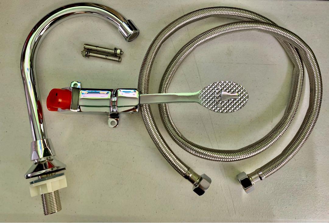 Faucet with Foot Pedal Valve Mechanism, Furniture & Home Living