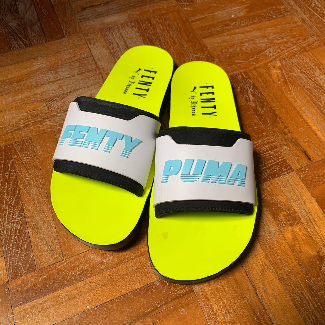 FENTY PUMA SLIDES Safety Yellow Authentic Women s Fashion Footwear Flipflops and Slides on Carousell
