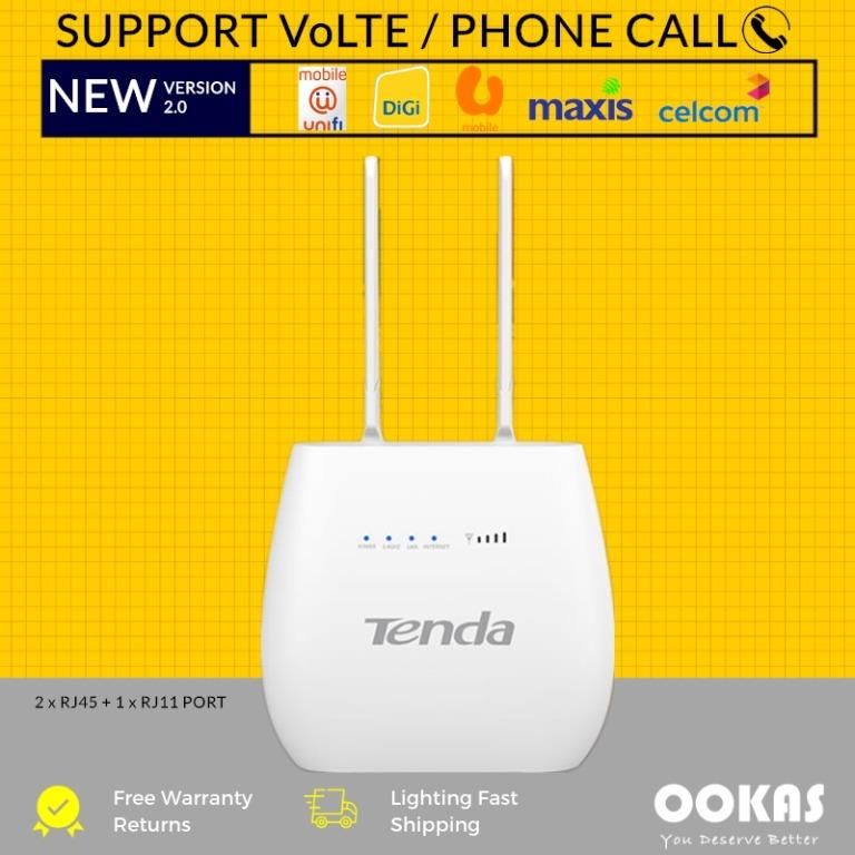 Free Shipping Tenda New 4g680 V2 4g Lte Wireless Wifi Modem Router Sim Can Voice Call Volte Electronics Others On Carousell