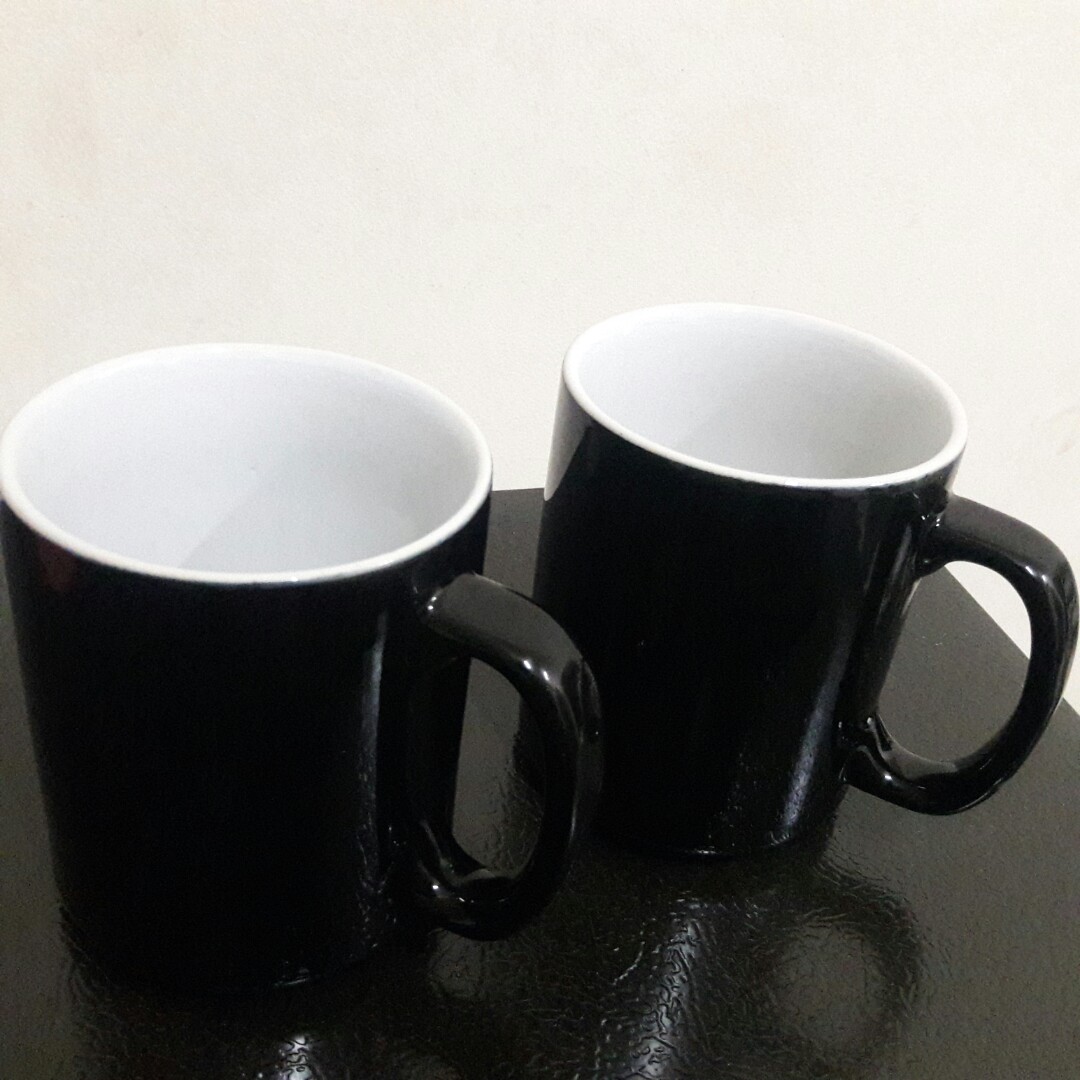 29000 2pcs Mug Gelas Hitam 350ml Kitchen Appliances Di Carousell