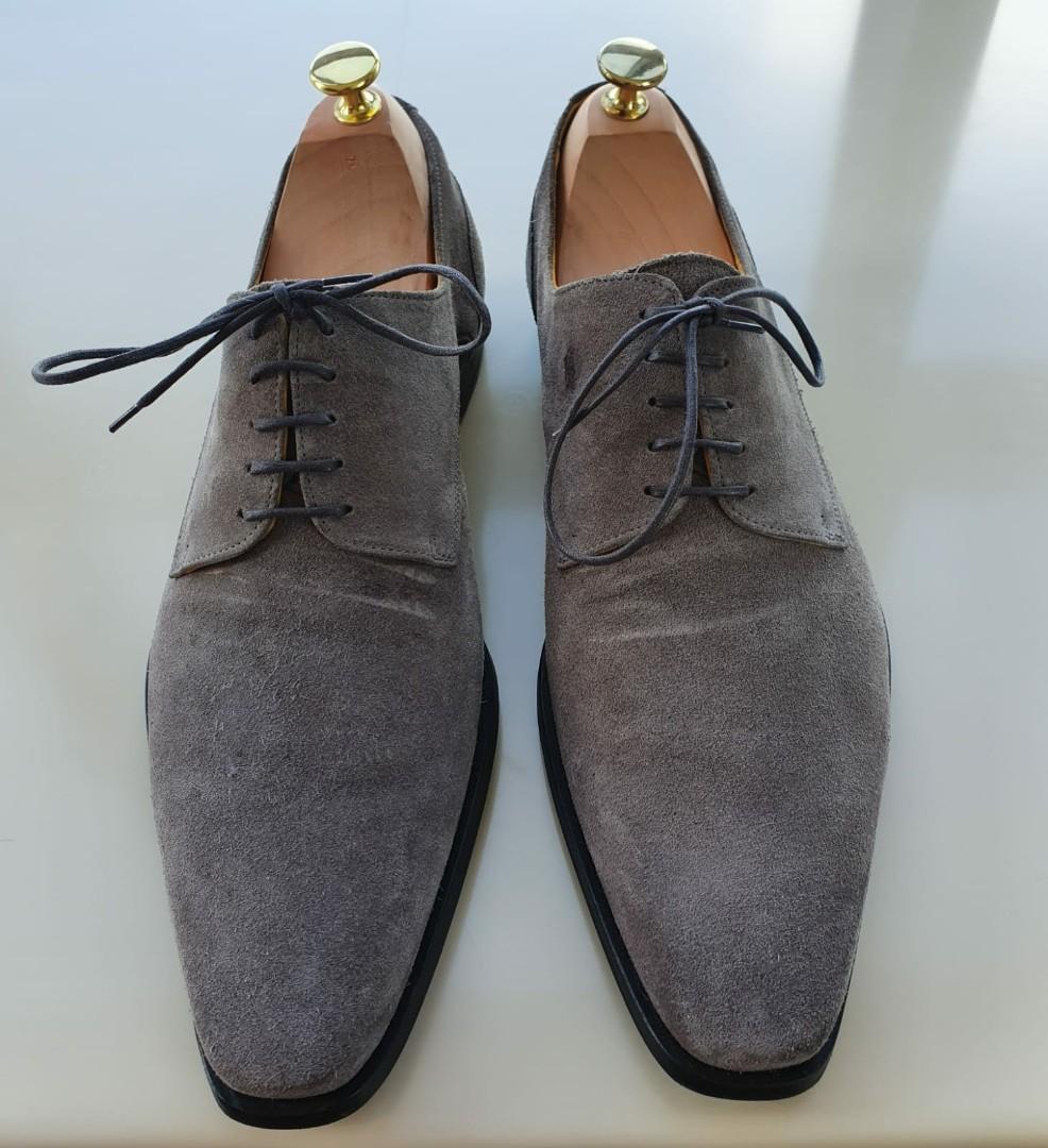 mens grey suede oxford shoes