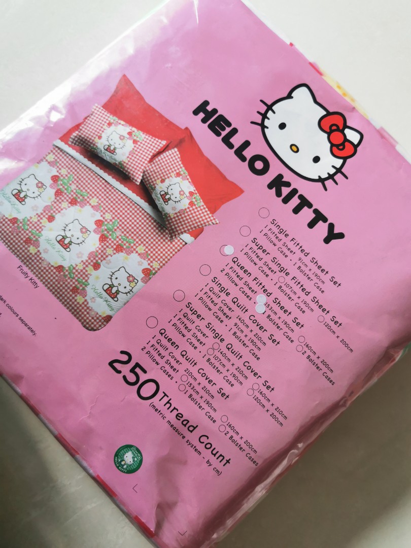 Hello Kitty queen size bed sheet for sale, Everything Else on Carousell
