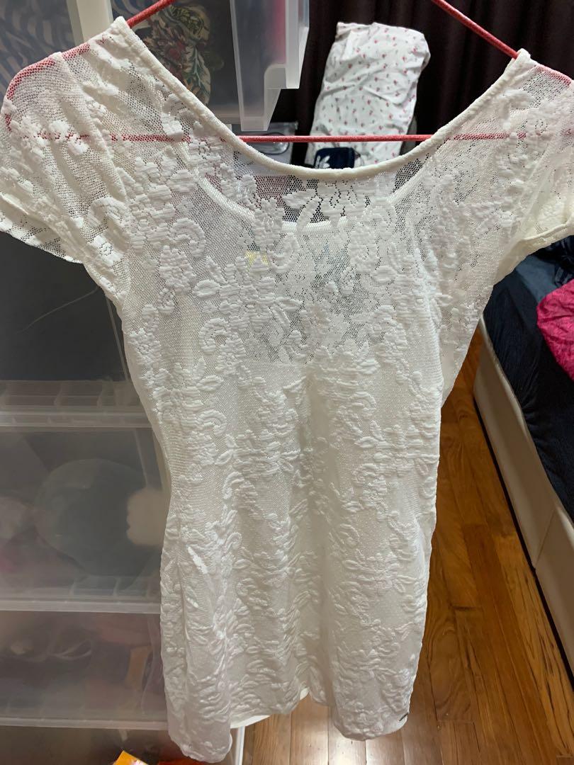Hollister white lace deals dress