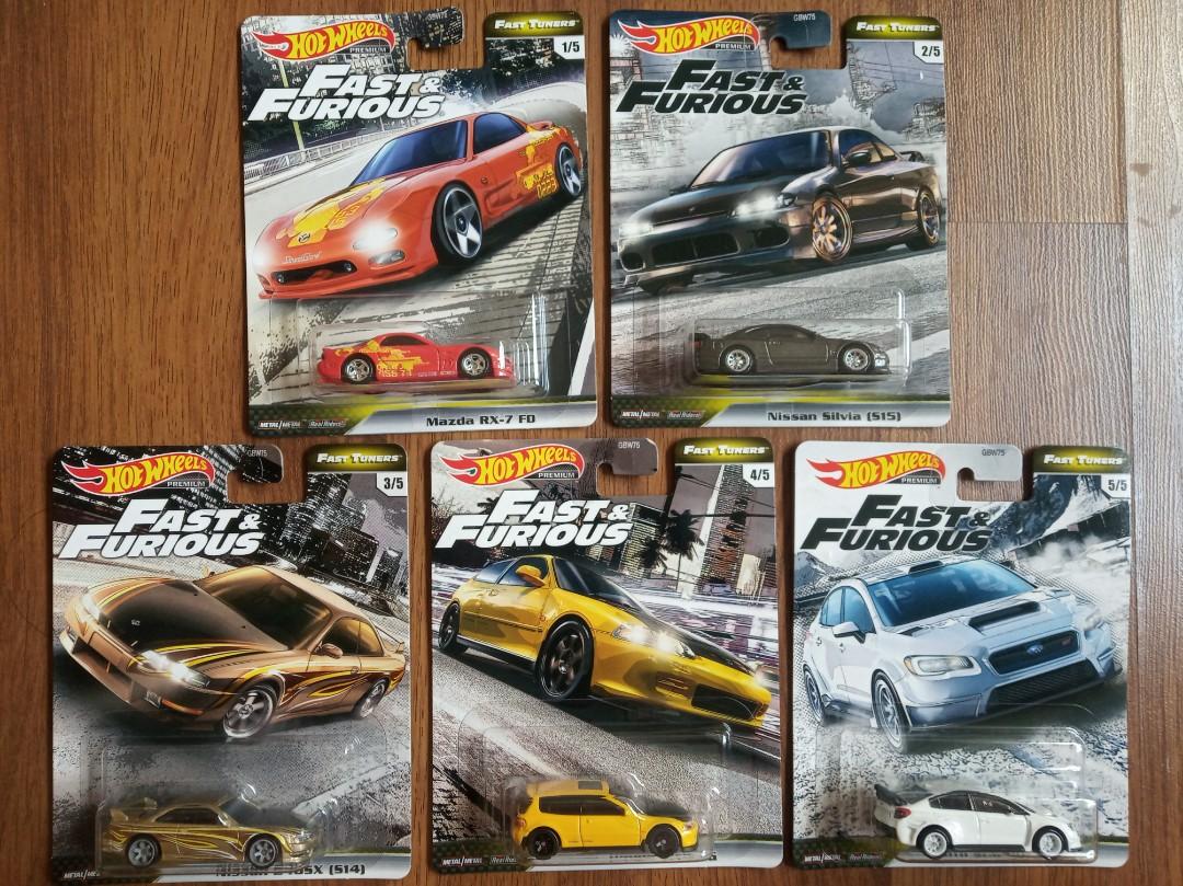 2020 Hot Wheels COMPLETE SET of 5 Fast & Furious FAST Tuners FREE SHIP Premium 