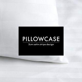 Hotel 2 PCS Pillow Case Plain 3cm 1cm Design 250-300TC 100% COTTON WHITE Thick Pillow Cases 48 x 78 (1 SET)