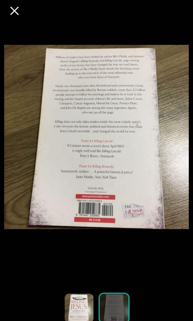 Killing Jesus A History By Bill O Reilly Preloved Christian Book Books Stationery Non Fiction On Carousell