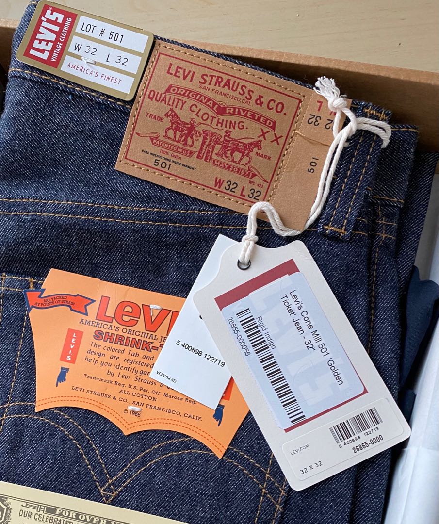 Levi's LVC 1971 Golden Ticket 501 32x32 jeans, Men's Fashion