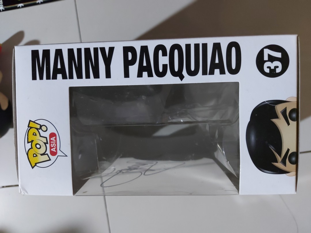 Manny Pacquiao funko pop  boxer authentic signature silver ink + COA double  signature