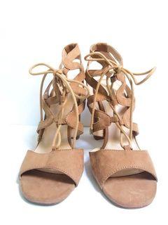 Miss Selfridge camel brown strappy heels
