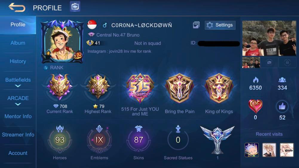Mobile Legend Account Toys Games Video Gaming Video Games On Carousell