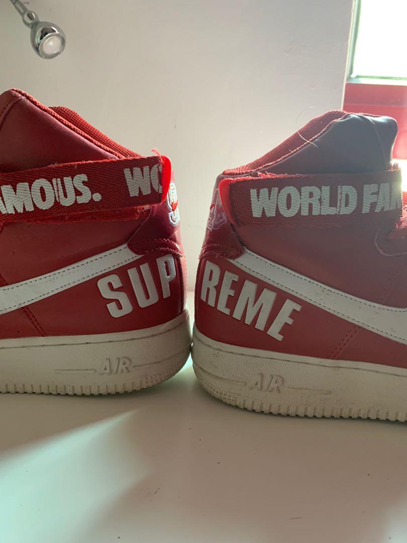 nike air force 1 high supreme world famous red