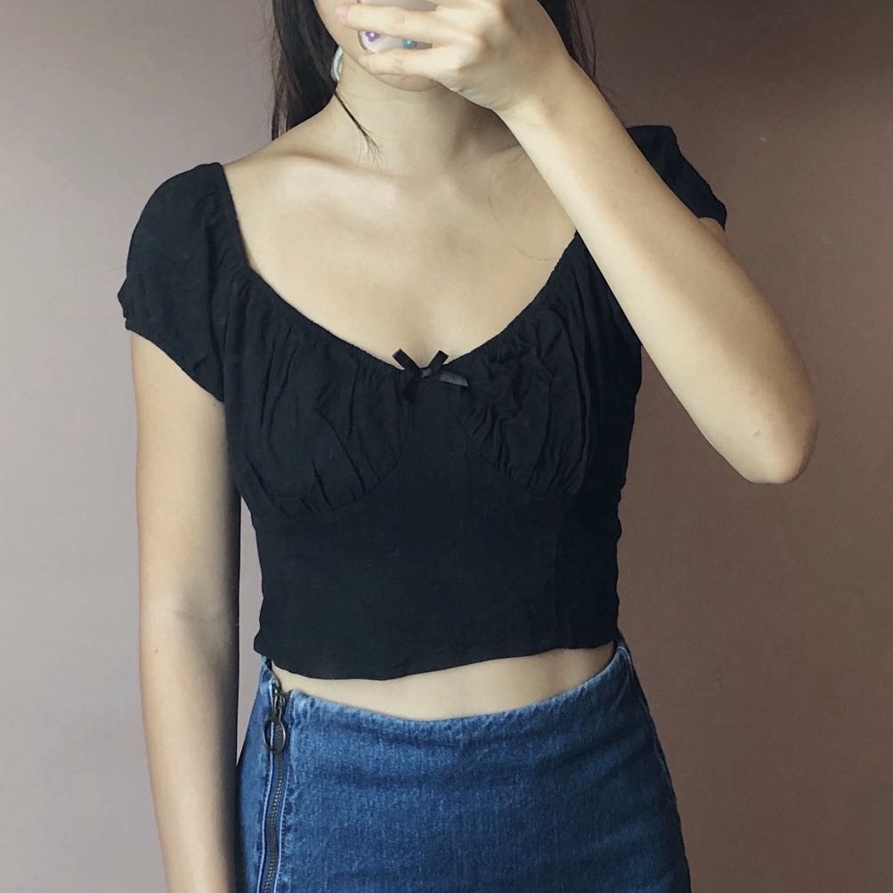 Lottie moss tie front bustier top shop