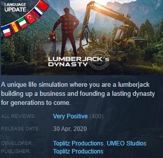 Pc Steam Code Lumberjack S Dynasty Toys Games Video Gaming