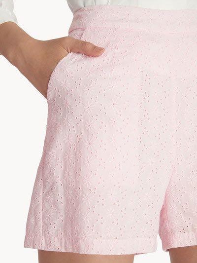 POMELO PINK EYELET SHORTS, Fesyen 