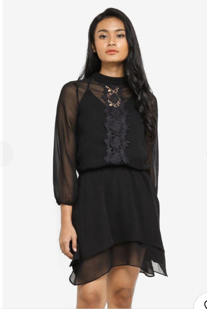 long sleeve blouson dress