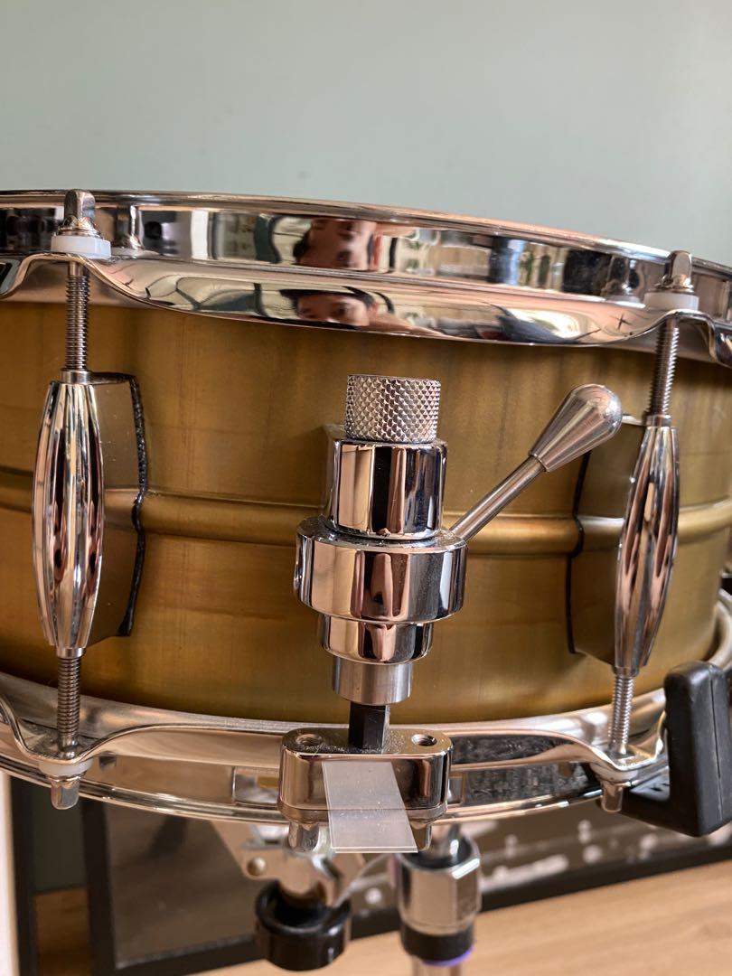 Q Drum Co. 5.5x14 Gentlemen’s Raw Brass Snare Drum, Hobbies & Toys