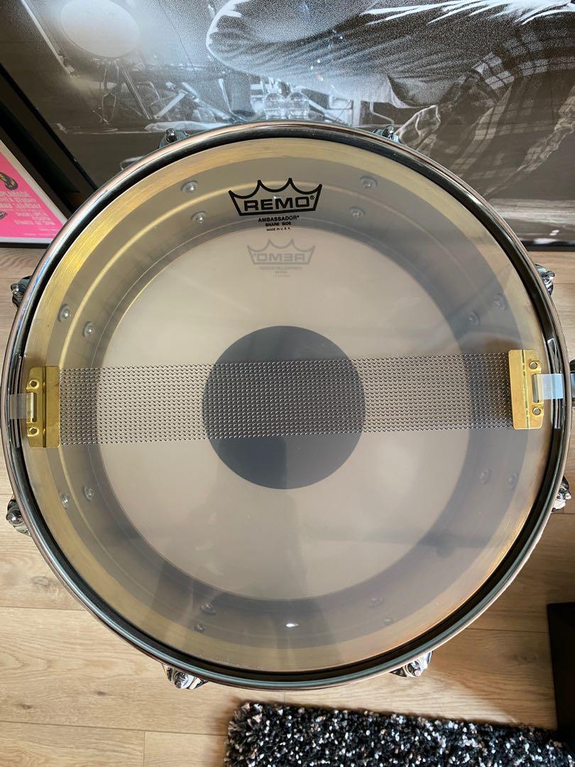 Q Drum Co. 5.5x14 Gentlemen’s Raw Brass Snare Drum, Hobbies & Toys