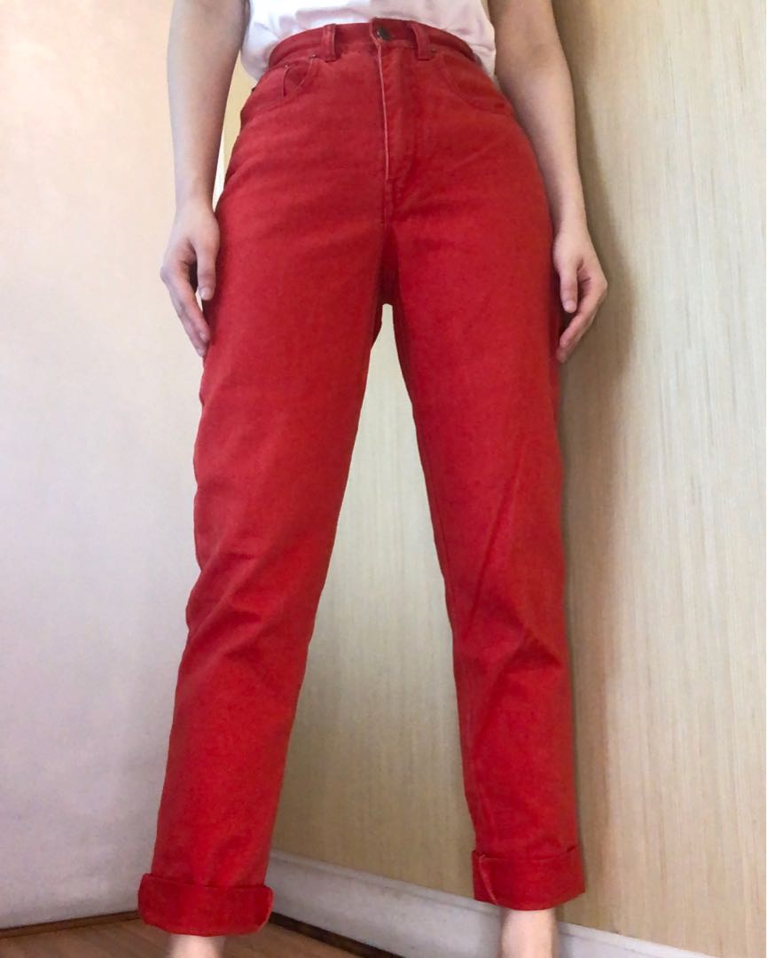 jeans with red