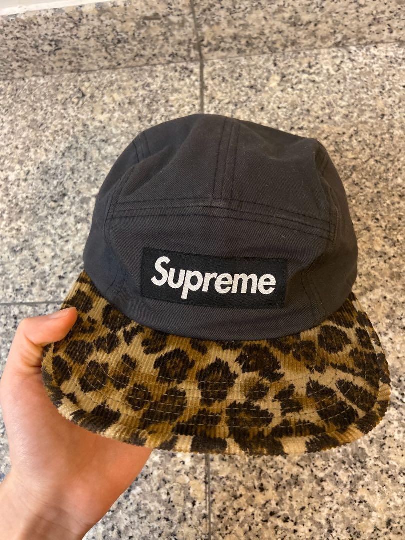 Supreme Safari Leopard Print Camp Cap Hat Snapback Olive Grey Green