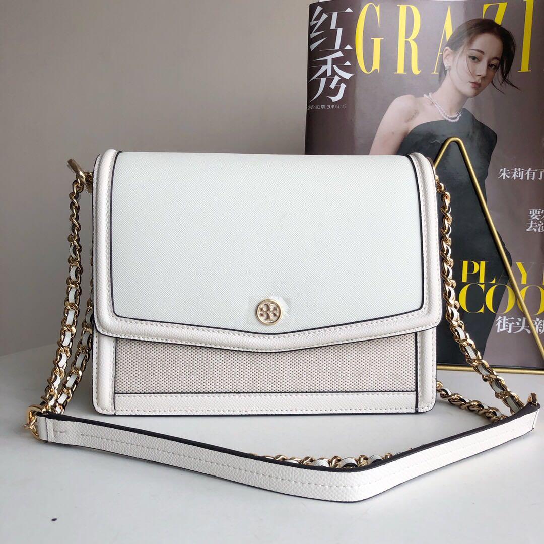 Tory Burch WOMENS sling bag cowhide leather white, Luxury, Bags & Wallets  on Carousell