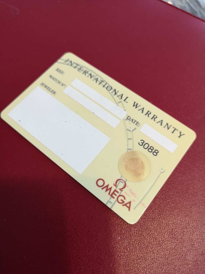 Unstamped undated Omega watch warranty card, Luxury, Watches on Carousell