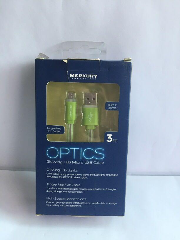 USB Cable Optics glowing LED (Category: Cables & Adaptors) located in Pasay City. Submitted by redgiftshop (Listing ID 1012251634, Image 3). Description: Tangle- Free flat Cable 3ft Glowing LED lights High speed Connections product code: LINDA/ B-KRN/ S-19 .