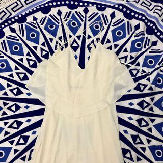 Zara White long formal gown