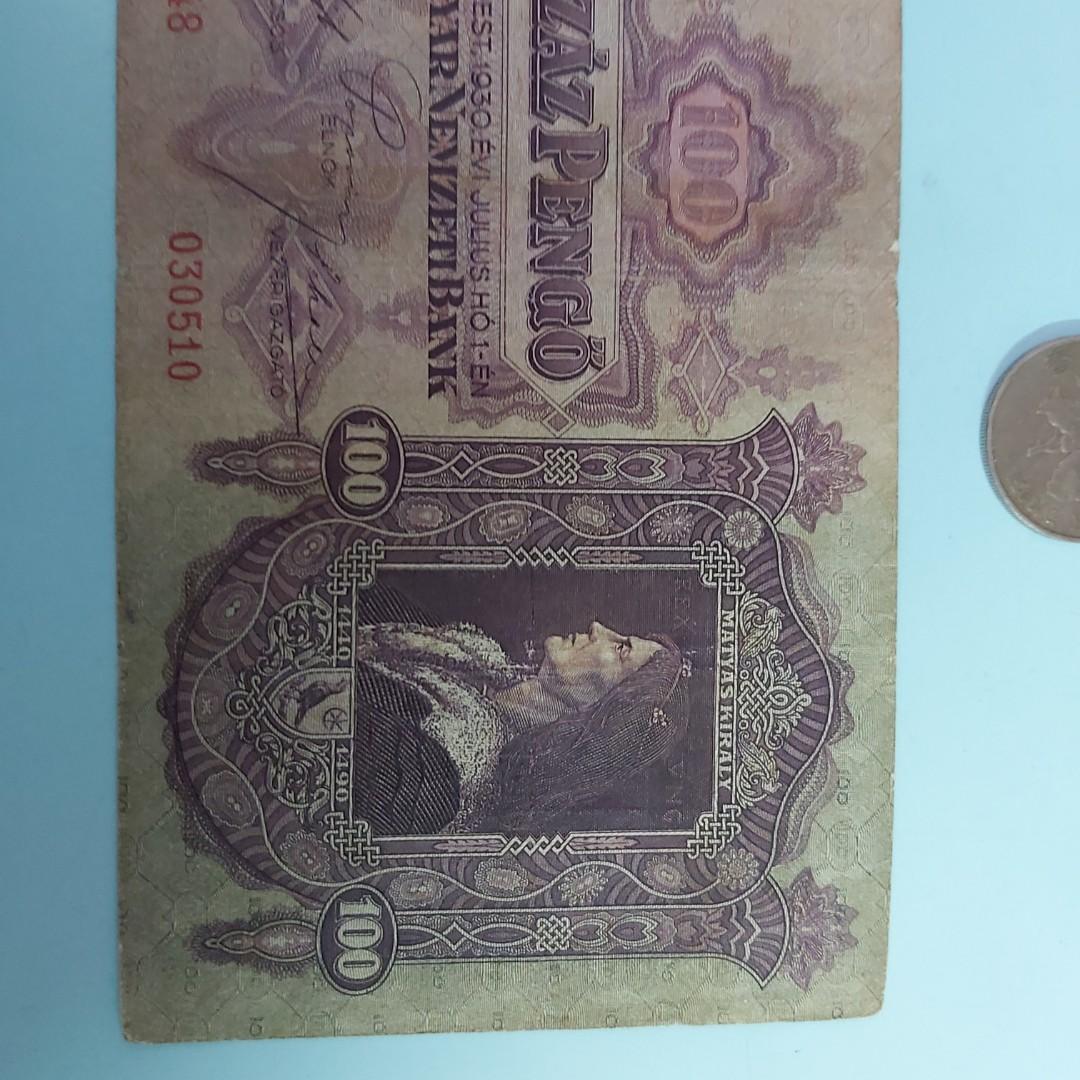 1930年。匈牙利100元。030510。M003, 興趣及遊戲, 收藏品及紀念品, 錢幣- Carousell