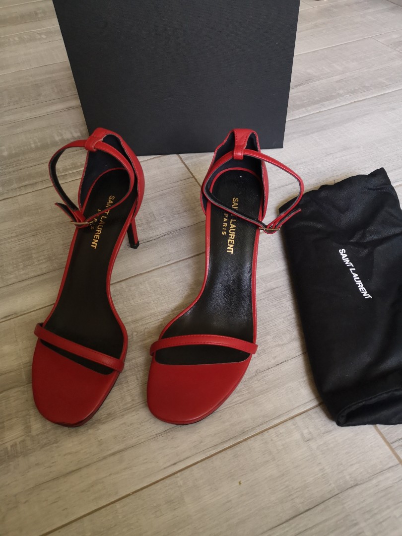 red ysl sandals