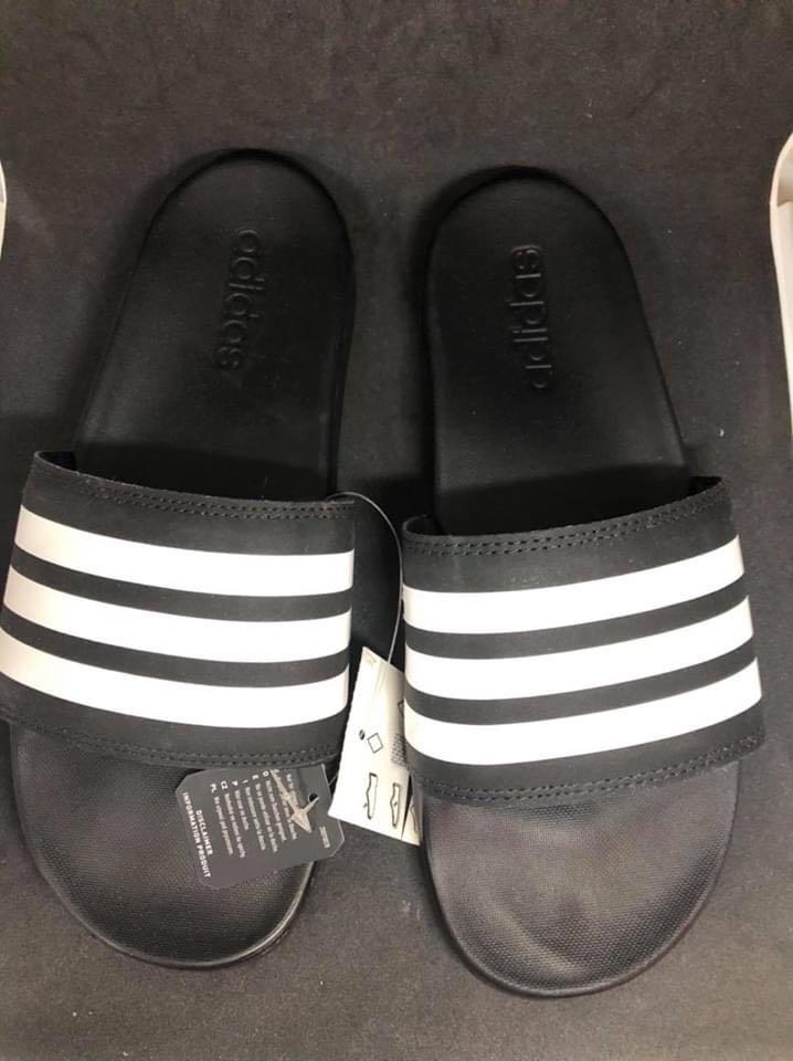 Violate Fifty Explicit Adidas Comfort Slides Black/White, Men's Fashion, Footwear, Slippers &  Slides on Carousell