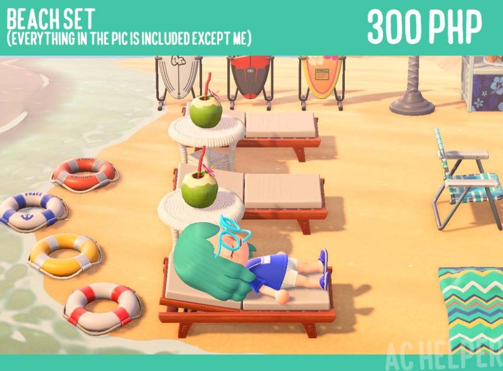 Animal Crossing Furniture Beach Set, Video Gaming, Video Games, Nintendo on Carousell