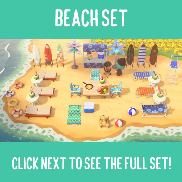 Animal Crossing Furniture Beach Set Video Gaming Video Games