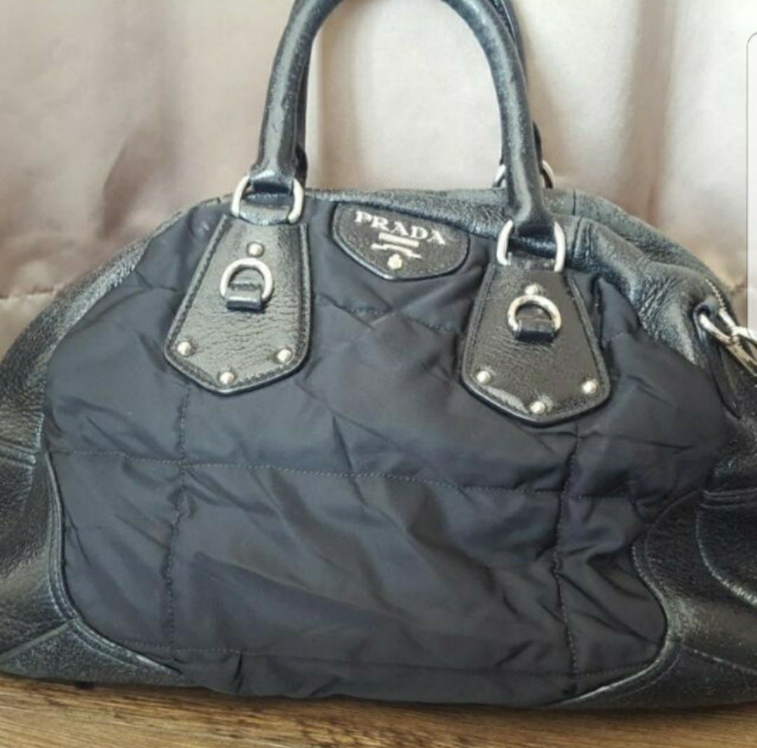 Authentic Prada black Bowling Bag - Final Sale Super low price, Luxury, Bags & Wallets, Handbags ...