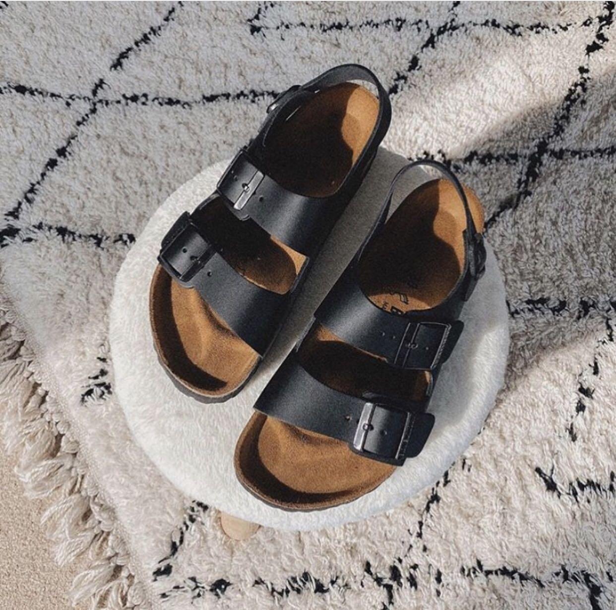 Birkenstock Milano Birko Flor Navy Blue Women S Fashion Shoes Flats Sandals On Carousell