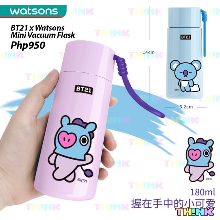 BT21 x Watsons Mini Vacuum Flask Bottle ( bts rm jin yoongi jhope jimin