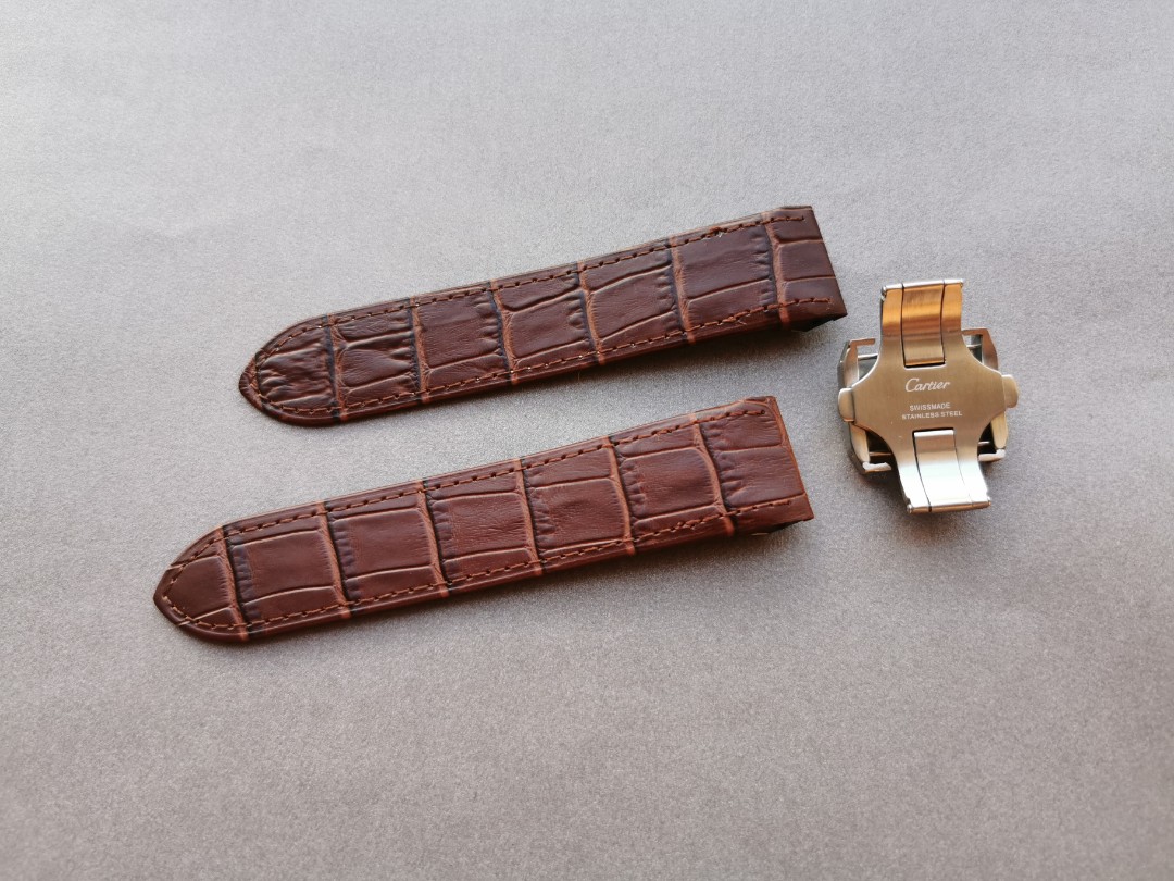 CARTIER Santos 100 Brown 23mm Croc 