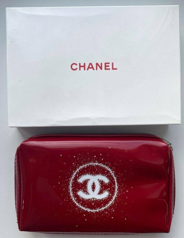 CHANEL Glossy Red Makeup Bag