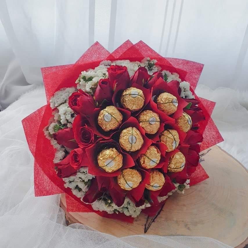 Chocolate Flower Bouquet delivery, Furniture &amp; Home Living, Gardening, Plants &amp; Seeds on Carousell